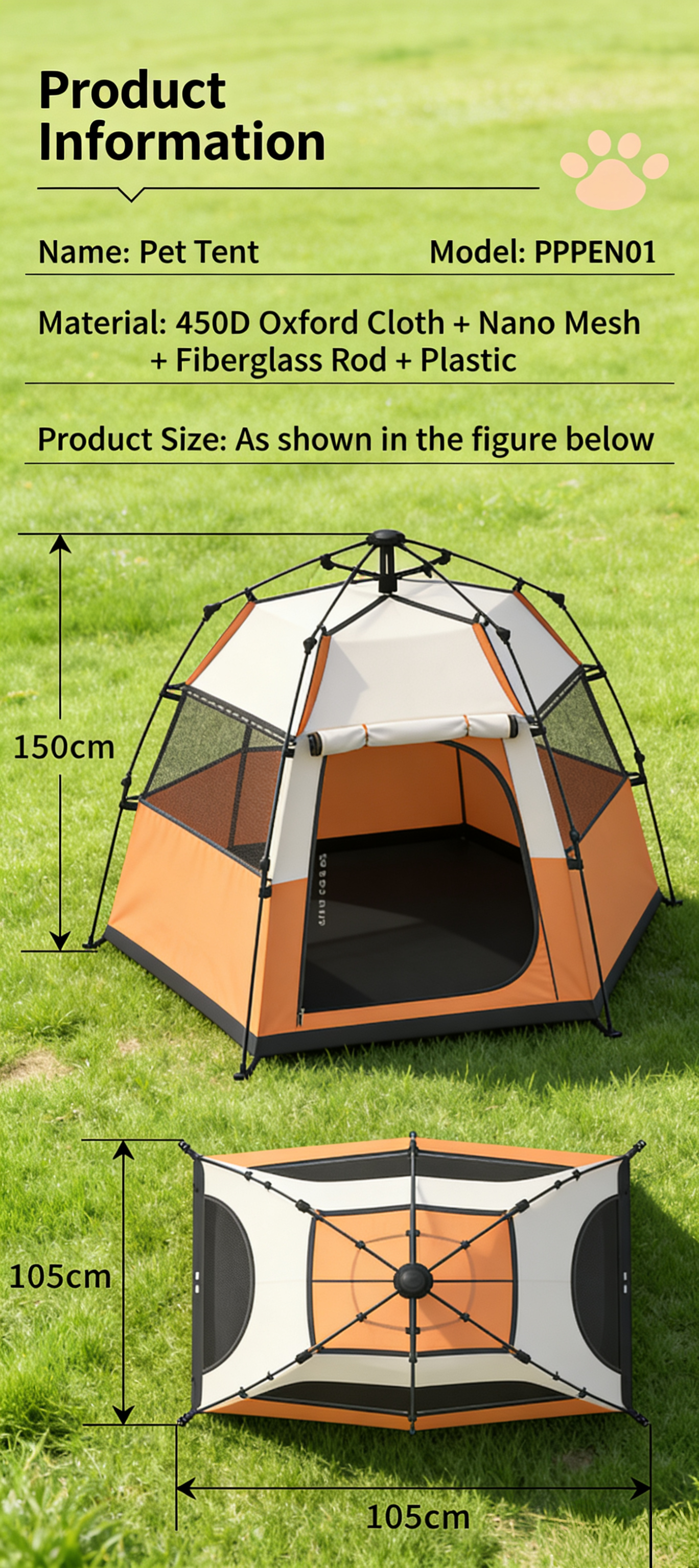 PawTower 3-Tier Outdoor Cat Tent