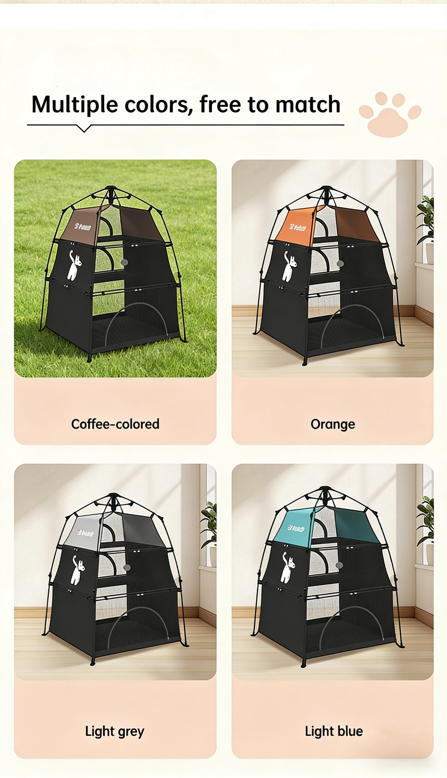 PawTower 3-Tier Outdoor Cat Tent