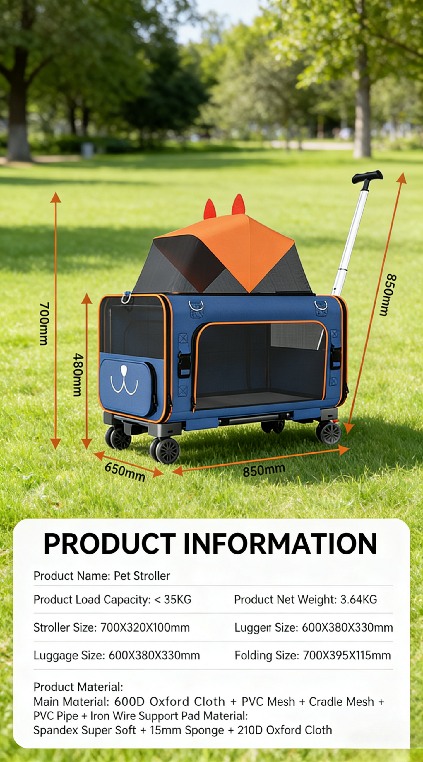 PawRide Expandable Pet Stroller